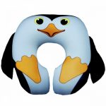 Cuscino antistress a forma di ferro di cavallo pinguino