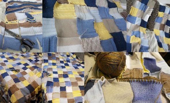 Tagliare a quadrati e cucire con cura