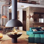 Grandi cuscini da pavimento in stile loft verde