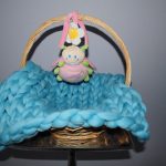 Coperta in lana merino per neonati in blu