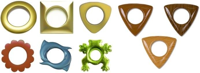 Tipi di occhielli in plastica per tende