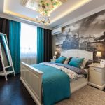 Carta da parati fotografica realistica sulla parete della camera da letto