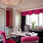 Tessuti rosa in un ufficio in stile moderno