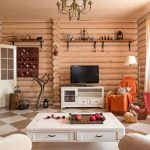 Progetto del soggiorno in una casa di tronchi