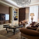 Colore marrone nel design degli interni della sala