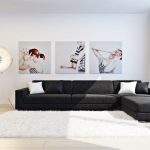 Quadri modulari nell'interno del soggiorno
