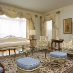 Design del soggiorno in stile classico