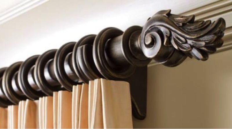 Bastone per tende in legno naturale