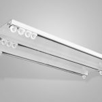 Bastone per tende in alluminio a tre file per montaggio a soffitto