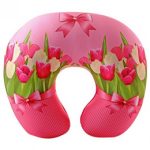 Bellissimo cuscino semicircolare con tulipani