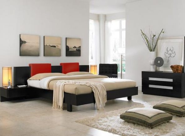 Bellissimi cuscini da pavimento in camera da letto