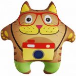 Cuscino antistress alla moda a forma di gatto fotografo