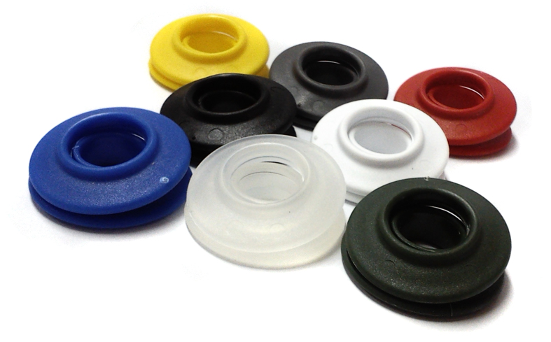 Occhielli in plastica multicolore per striscioni
