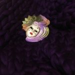 Coperta grande in lana merino lavorata a maglia Harmony (viola)