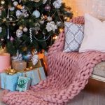 Grande coperta in lana merino lavorata a maglia fatta a mano