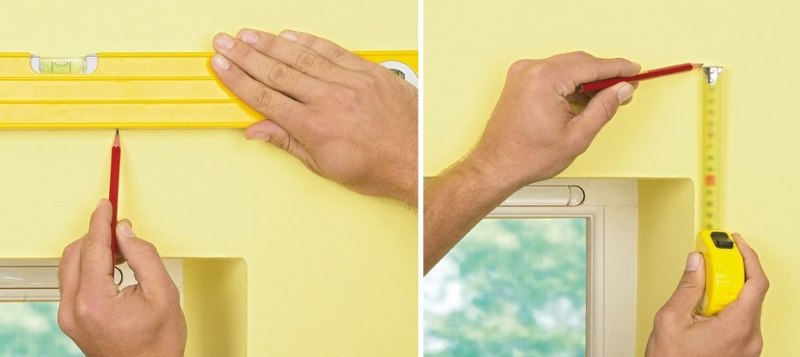 Segnare la parete per l'installazione di una cornice in alluminio