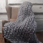 Coperta in lana merino grigia