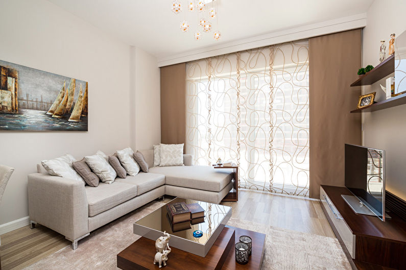 Tende su una cornice nascosta nel design della sala