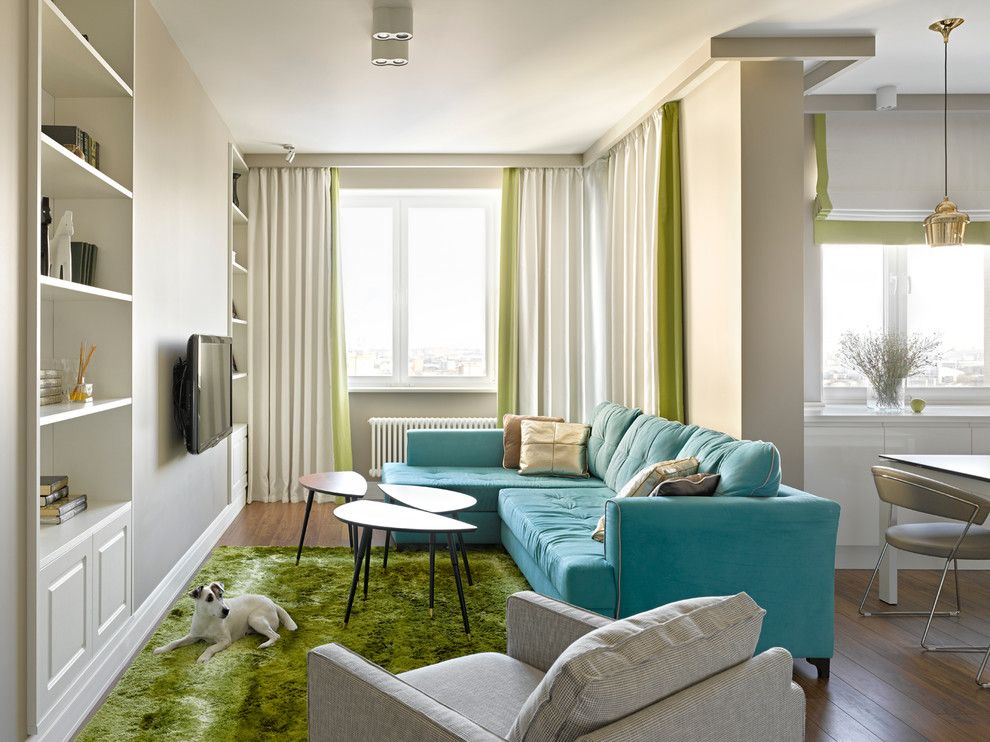 Soggiorno moderno con cornice al soffitto