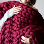 Calda coperta in lana naturale color bordeaux