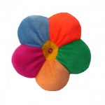Cuscino in velluto con 5 petali multicolori