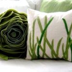Cuscino a forma di fiore verde in tessuto spesso