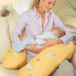 Cuscino per l'allattamento giallo