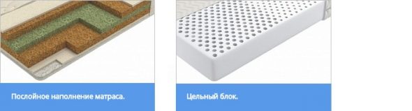 Materassi impilati e monolitici
