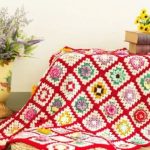 Coperta Granny Square floreale