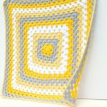 Coperta per bambini giallo-grigio-bianco Grande quadrato della nonna