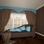 Elegante lambrequin traforato di colore blu
