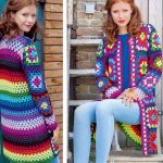 Cardigan combinato con maniche quadrate