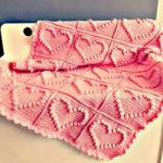 Bellissima coperta con cuori nei toni del rosa