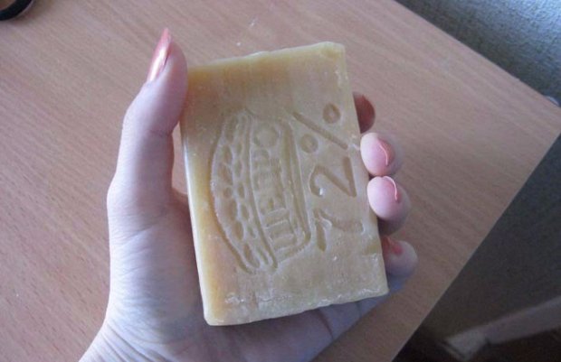 Sapone da bucato 72% nelle mani di una casalinga