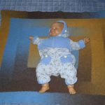 Piccola coperta per neonati a quadri, 10 anelli