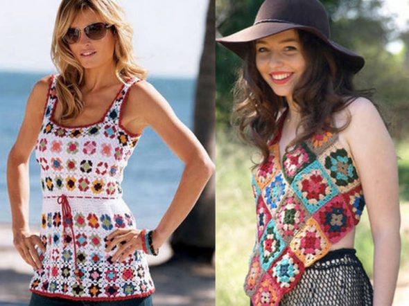 Camicette con elementi granny square