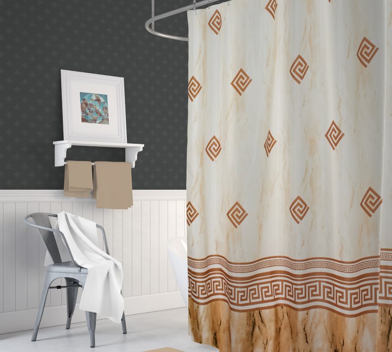 Tenda da bagno con motivo in tessuto sintetico