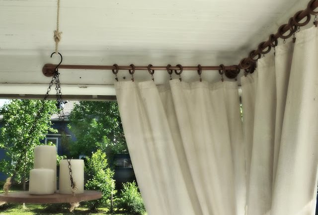 Tenda da cucina su cornice in rame