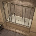 Design della vasca da bagno integrata con divisorio protettivo