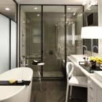 Sedia davanti al tavolo del bagno