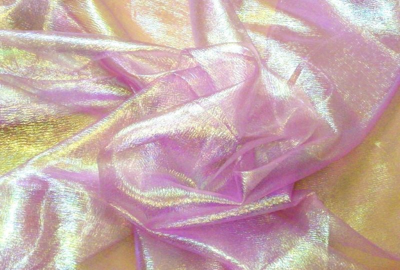 Tulle di organza semitrasparente con sfumatura lilla