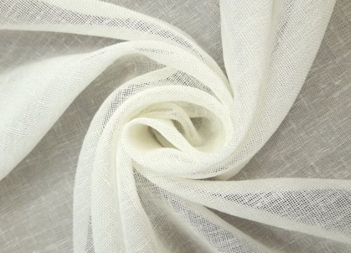 Tulle traslucido in lino naturale