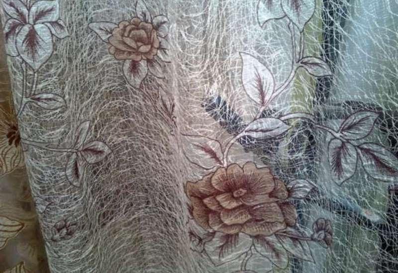 Tulle-web con fiori e foglie