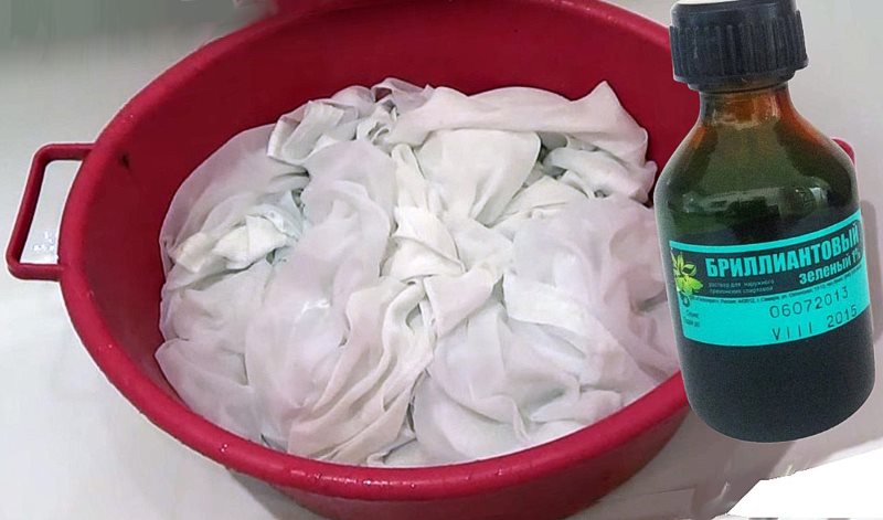 Utilizzo del verde brillante per sbiancare il tulle