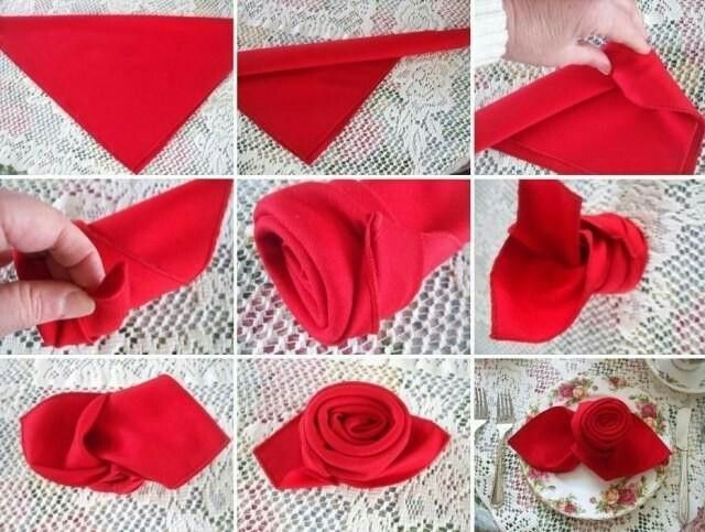 rose da tovaglioli con le tue mani foto di decorazione