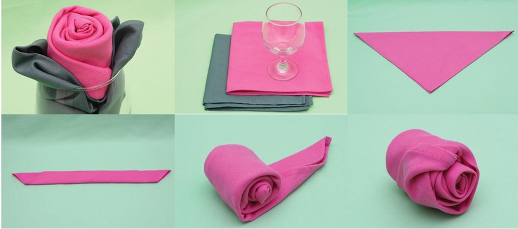 Idee fai da te per realizzare rose su tovaglioli