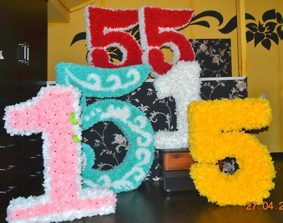 numeri e lettere da tovaglioli decorativi