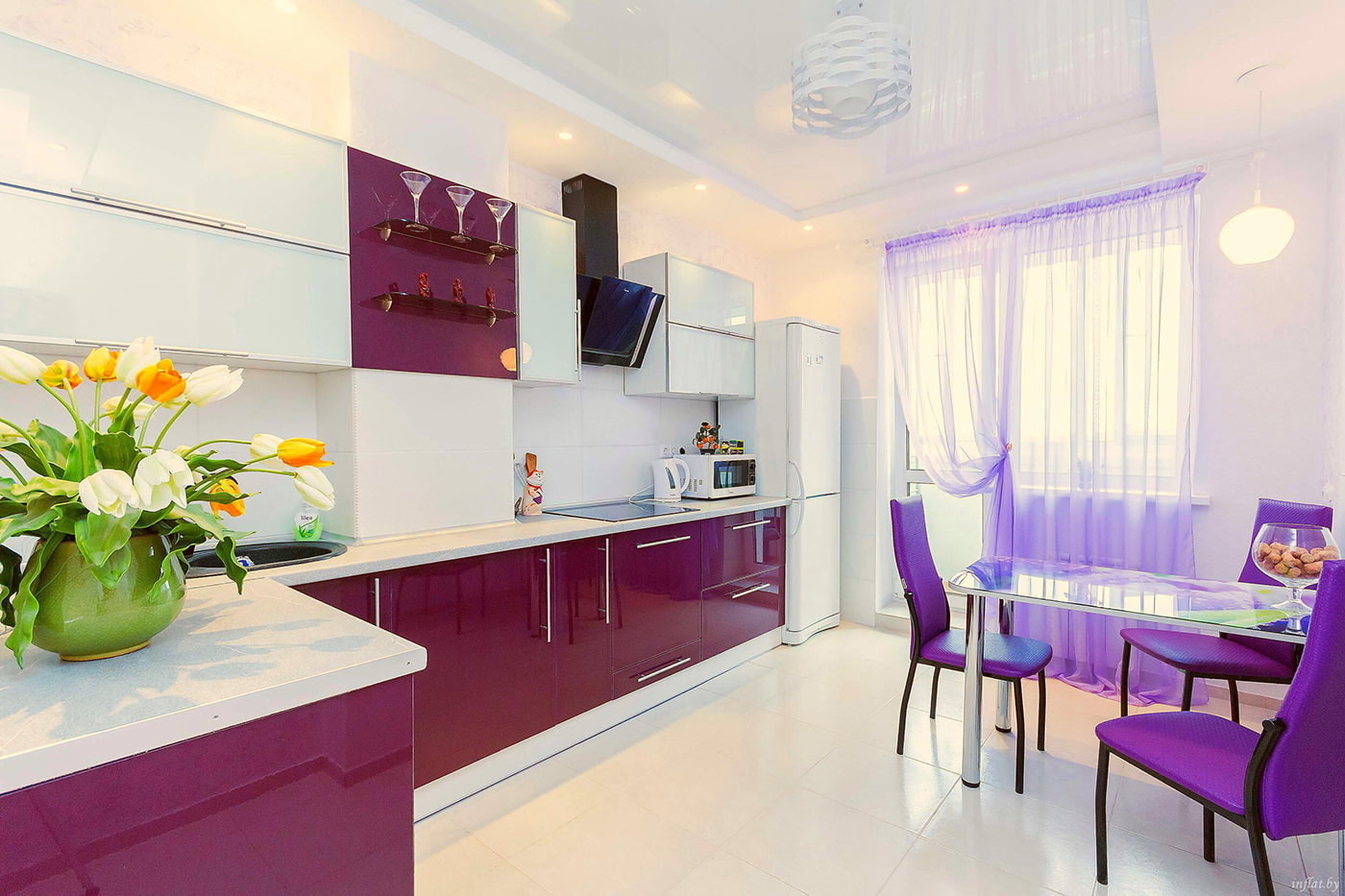 foto dell'interno in tulle colorato