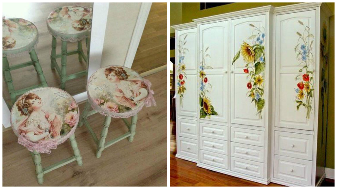 foto di mobili decoupage