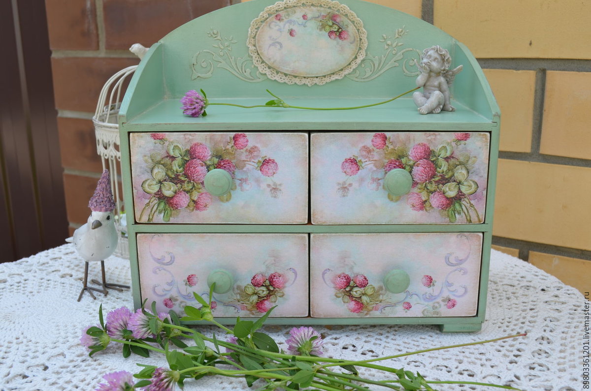cassettiera per mobili decoupage